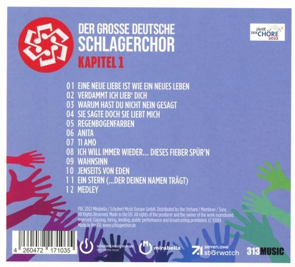 CD-Cover mit einer Liste von Songtiteln. Der Titel lautet Der Grosse Deutsche Schlagerchor.