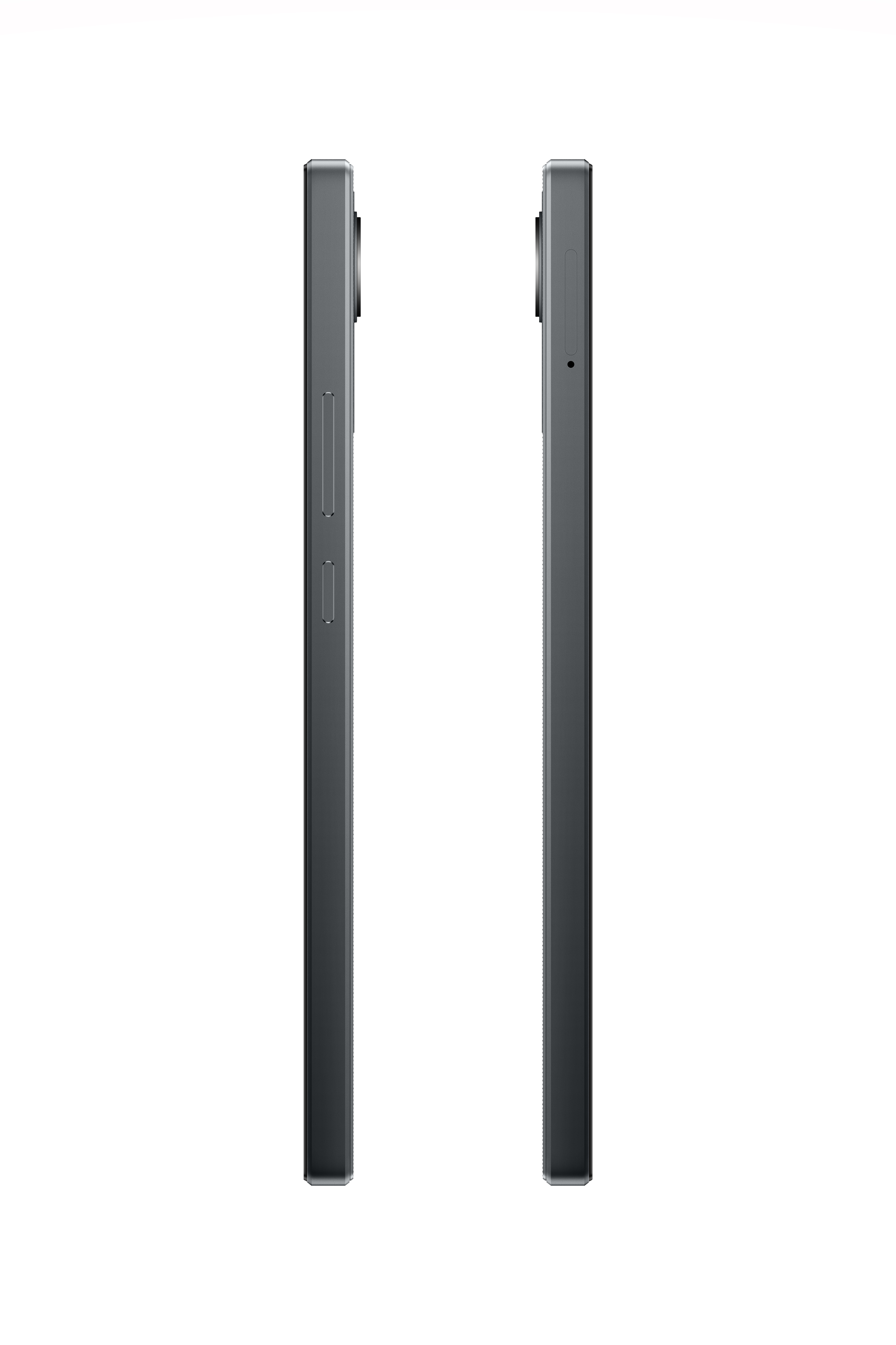 Zwei schwarze Telefone stehen nebeneinander vor weißem Hintergrund.