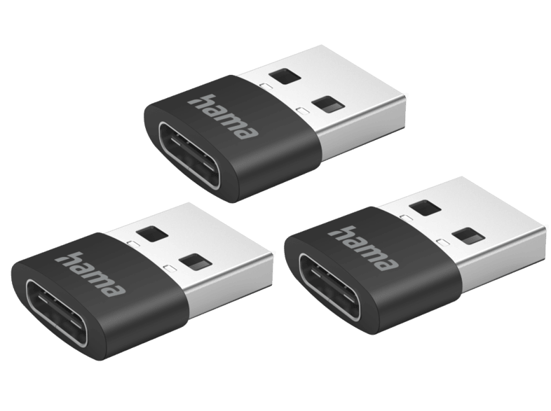 HAMA FIC E3 USB-A dugó - USB Type-C aljzat, 3 darab (201532