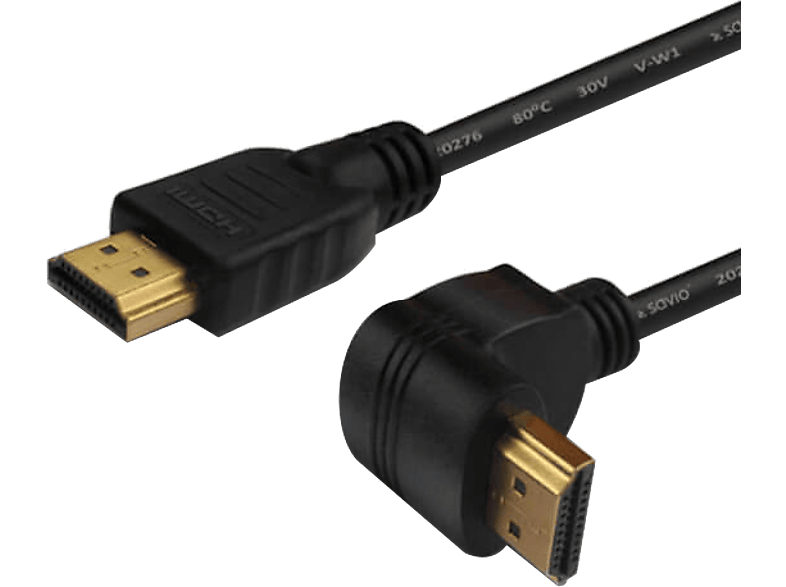 SAVIO HDMI - v2.0 kábel, 90 fokos csatlakozó, 1,5 méter (CL-108)