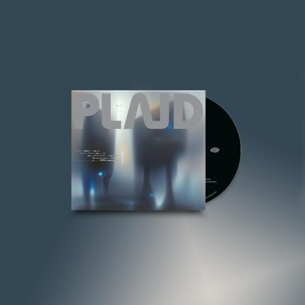 Pochette d'album avec texte 'PLAID'. Un CD est placé à côté de l'album.