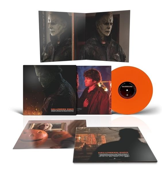 Halloween Ends Vinyl Schallplatte und Cover-Art mit Michael Myers.