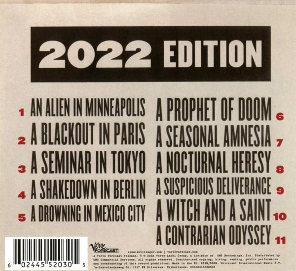 Albumcover mit Titelliste, einschließlich 'An Alien in Minneapolis' und 'A Prophet of Doom'.
