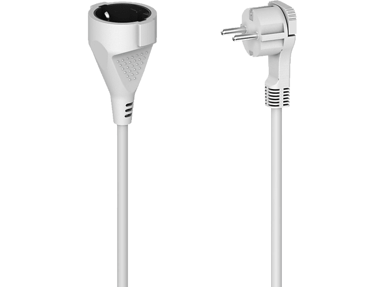 HAMA 00223241 Verlängerungskabel mit Schutzkontakt, Flachstecker, für innen, 2 m, Weiß online