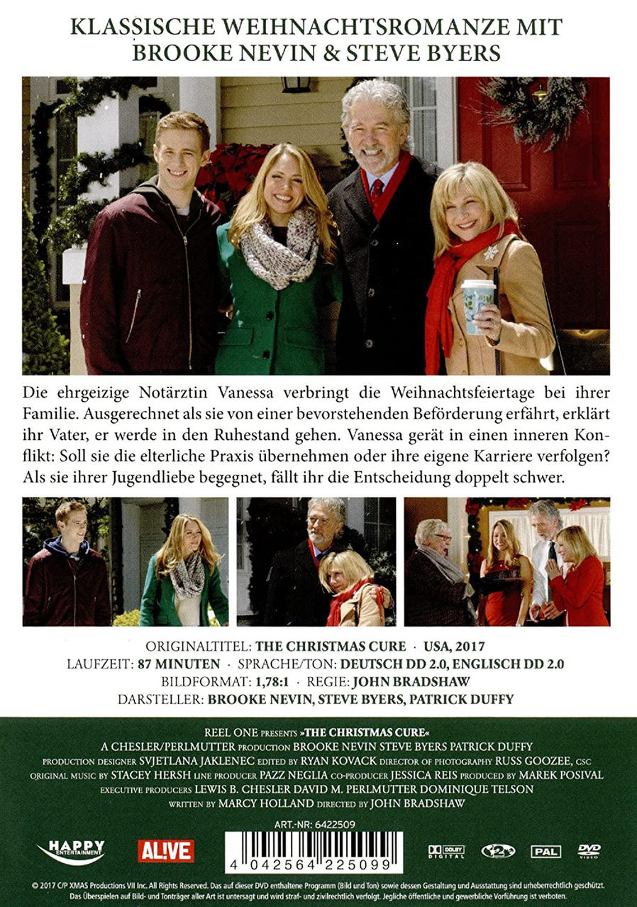 Filmposter 'The Christmas Cure' zeigt mehrere Personen vor einem Haus.