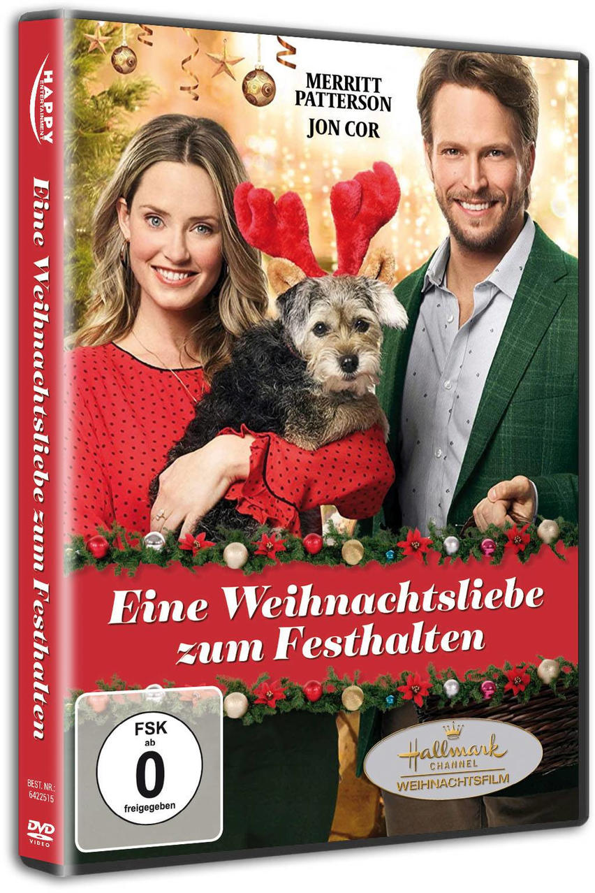 DVD-Hülle für Eine Weihnachtsliebe zum Festhalten mit einem Mann und einer Frau mit Hund.