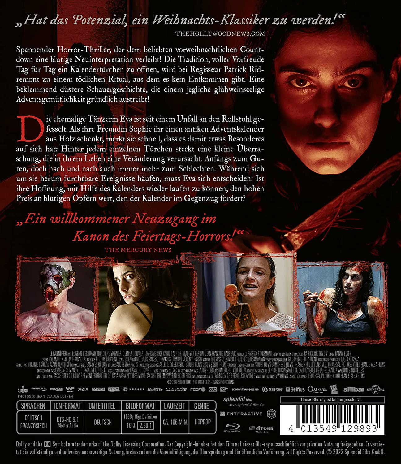 DVD-Hülle mit Filmplakat. Eine Frau blickt den Betrachter an, andere Figuren, Text auf Deutsch.