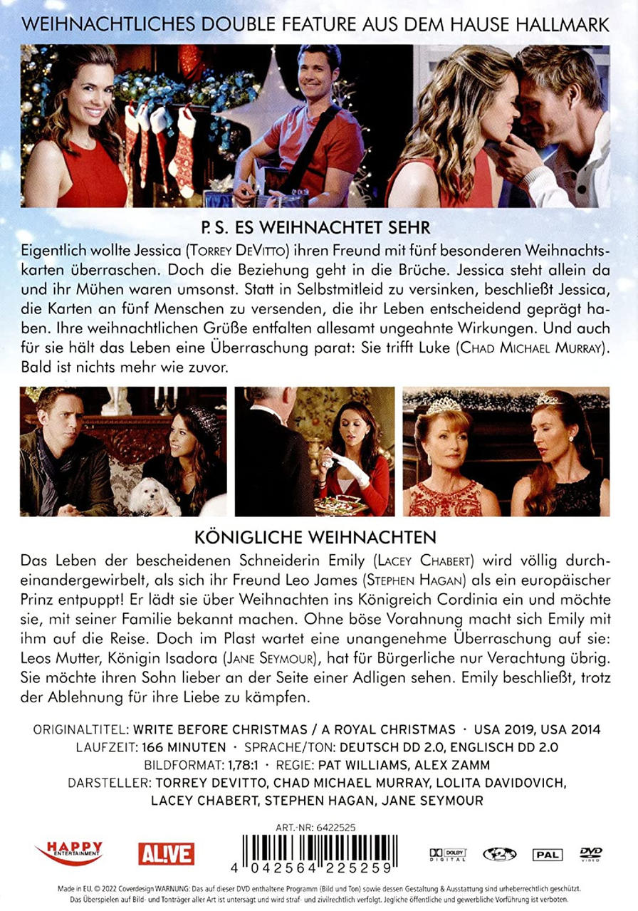 Poster eines Weihnachtsfilms mit Schauspielern und Text.