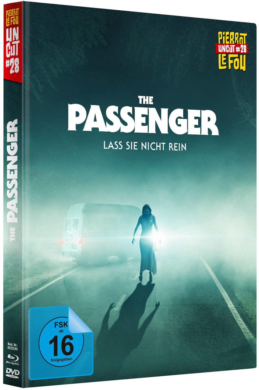 DVD-Cover des Films 'The Passenger' auf Deutsch. Eine Frau geht auf einen beleuchteten Van auf einer dunklen Straße zu.