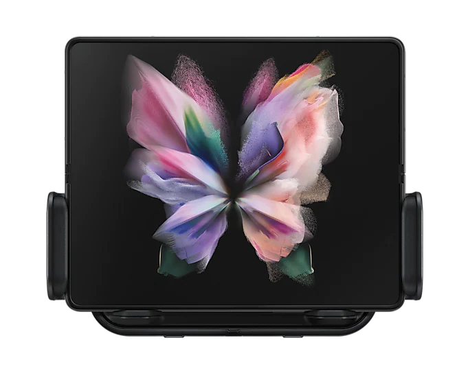 Kelebek şeklinde bir ekrana ve bir standa sahip katlanabilir bir tablet.