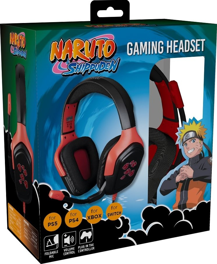 KONIX Naruto Shippuden - Akatsuki - Gaming-Headset (Schwarz/Rot)