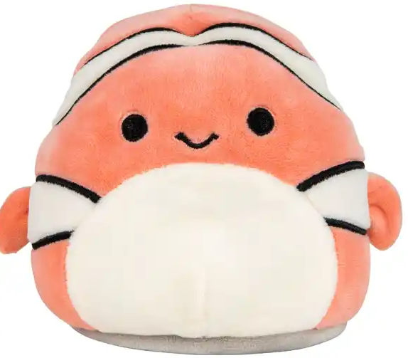 Orangener und weißer Clownfisch-Plüschtier.