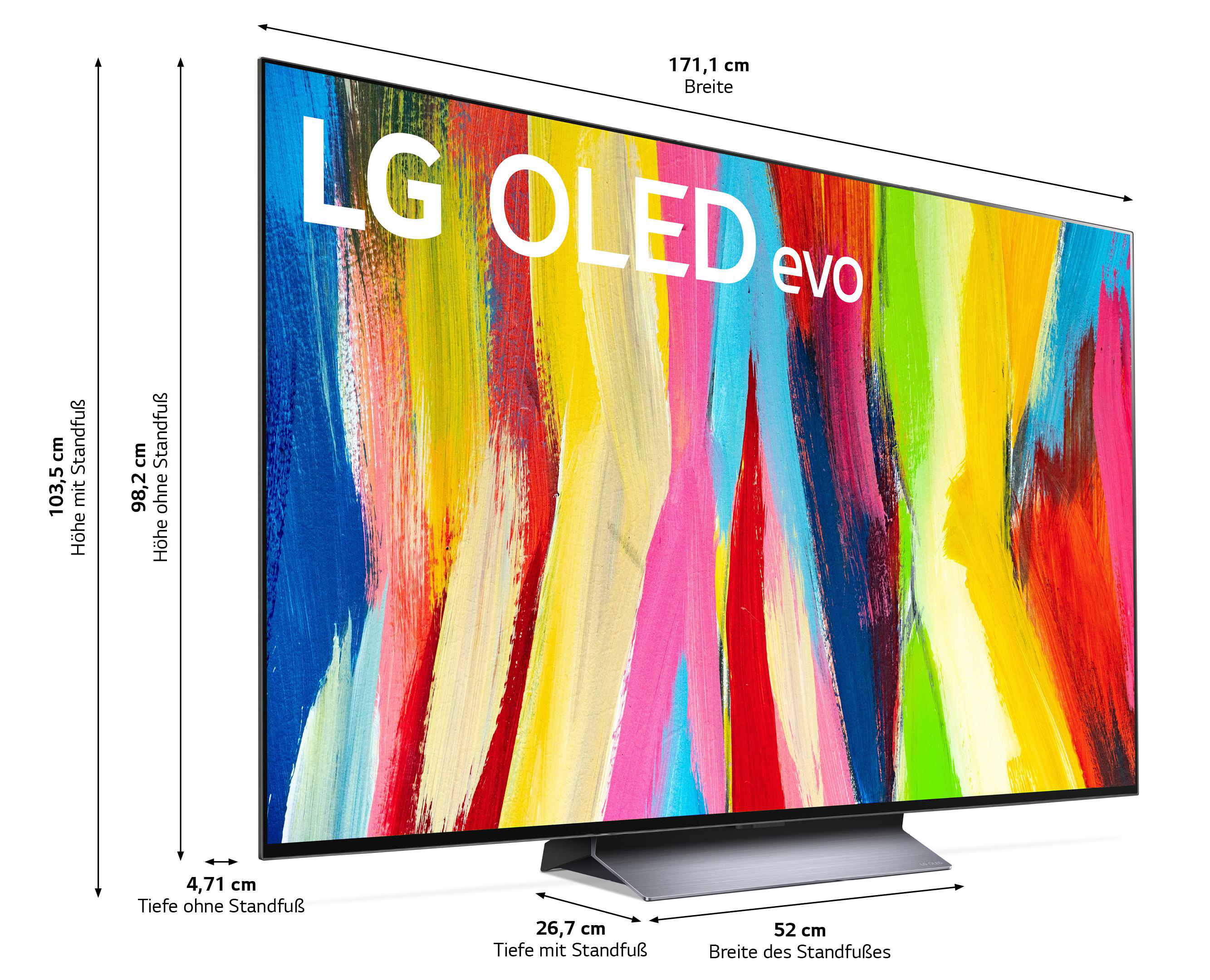 LG OLED77C27LA OLED TV (Flat, 77 Zoll / 195 cm, UHD 4K, SMART TV, webOS 22 mit LG ThinQ)