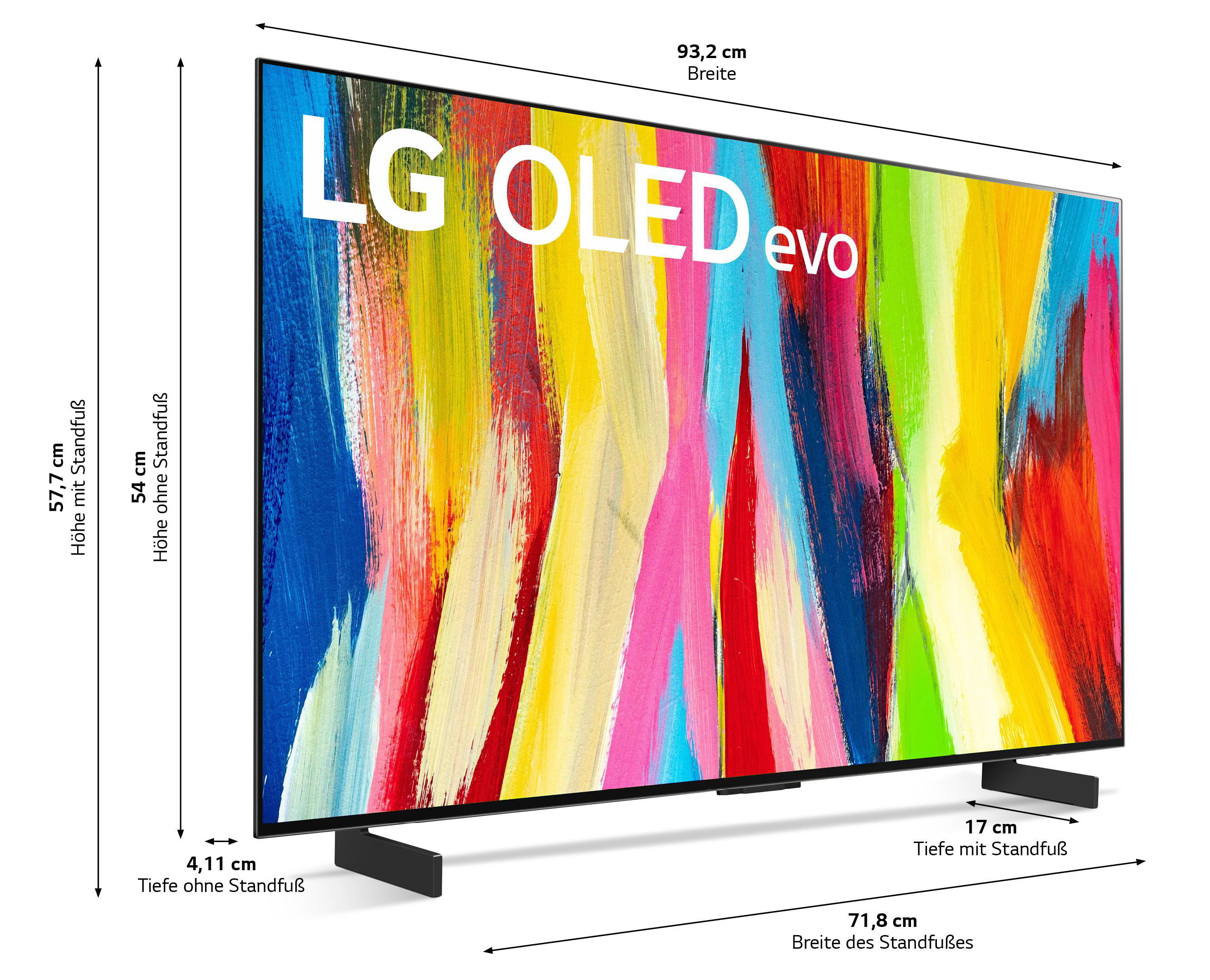 LG OLED42C27LA OLED TV (Flat, 42 Zoll / 107 cm, UHD 4K, SMART TV, webOS 22 mit LG ThinQ)