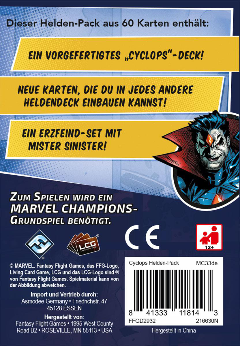 FANTASY FLIGHT GAMES Marvel Champions Das Kartenspiel - Cyclops Kartenspiel Mehrfarbig