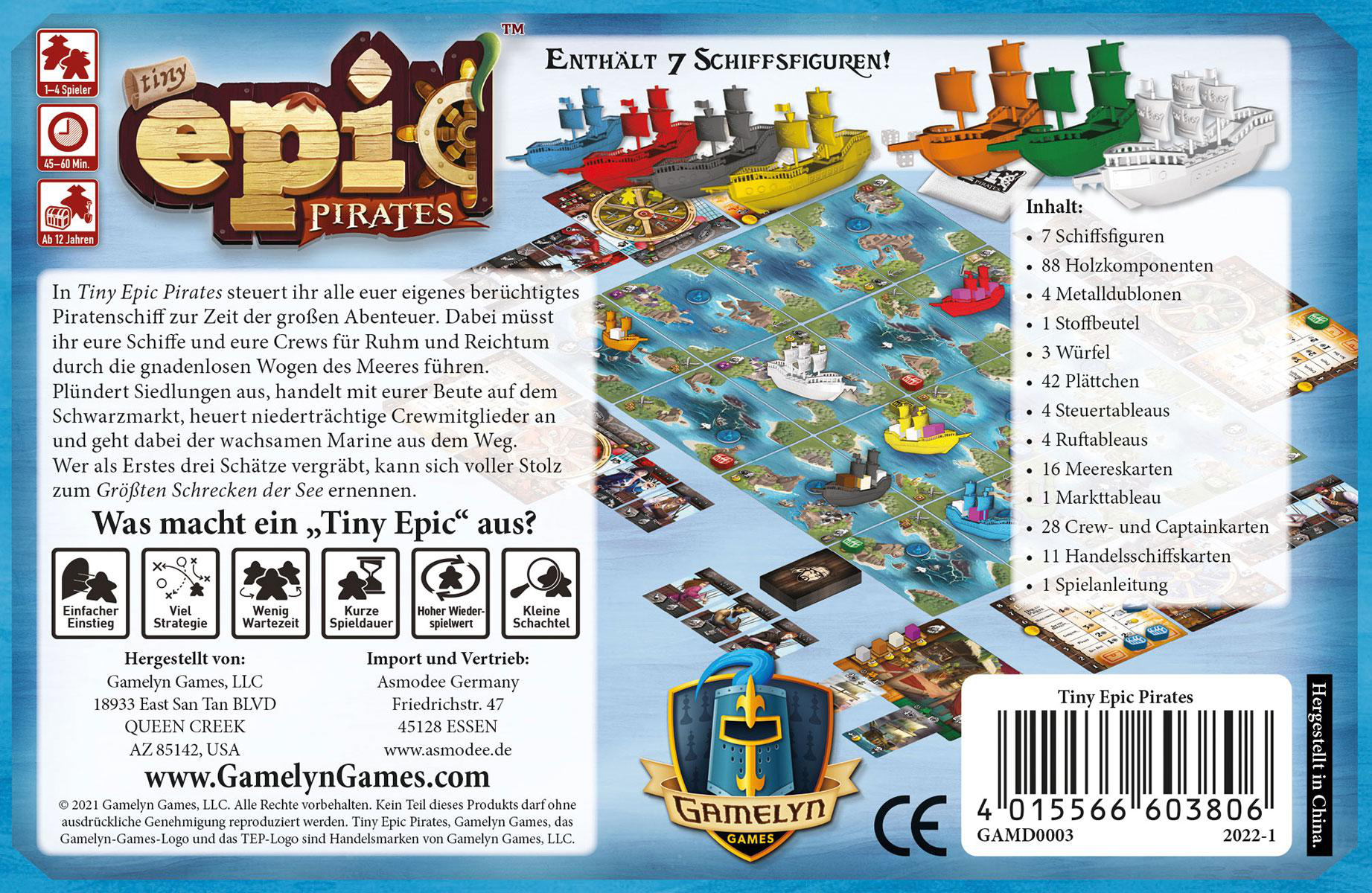 GAMELYN GAMES Tiny Epic Pirates Familienspiel Mehrfarbig