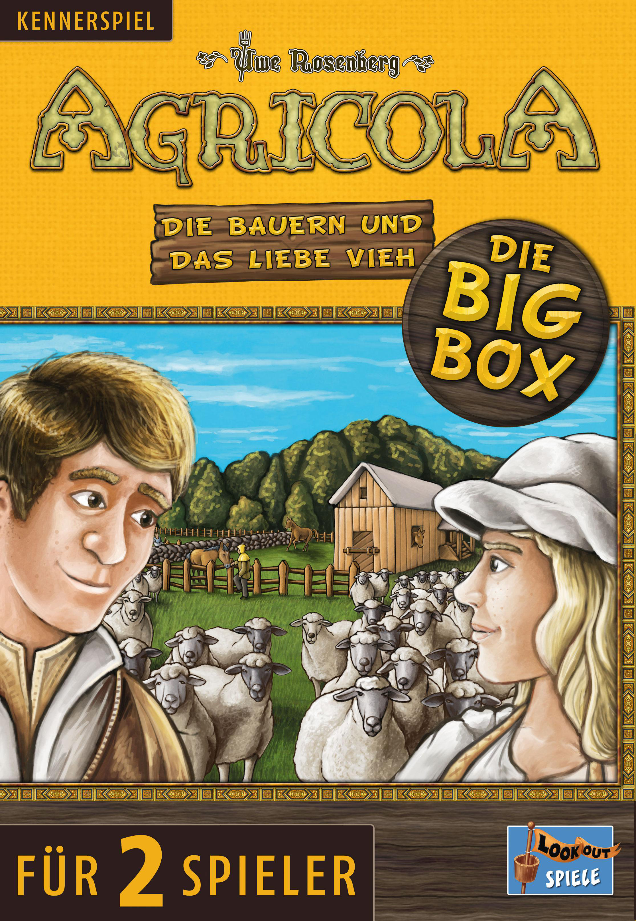 LOOKOUT Agricola Die Bauern und Big Spieler) 2 Gesellschaftsspiel liebe Mehrfarbig das Vieh Box (Für