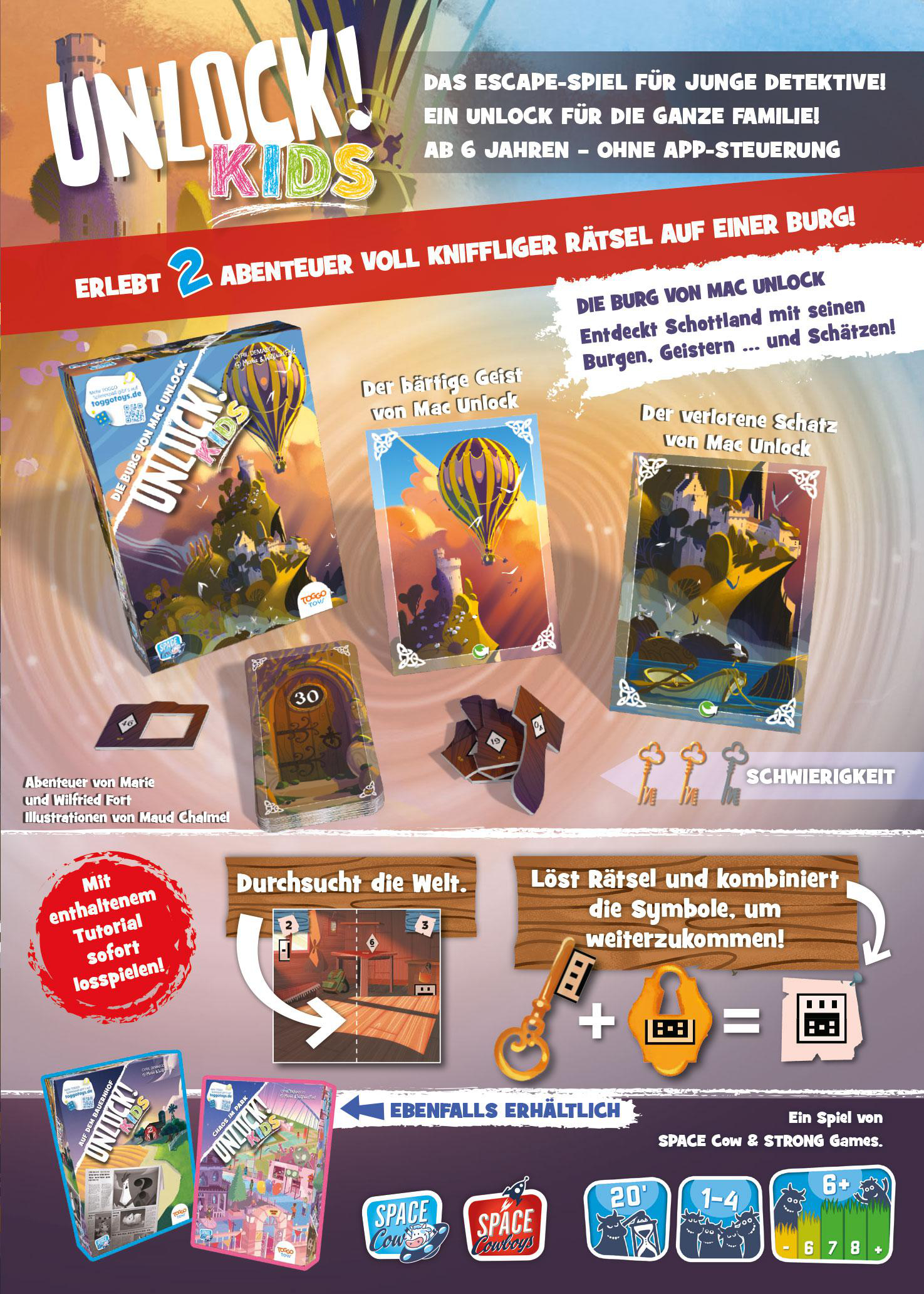 Unlock! Mac Mehrfarbig (Einzelszenario) Kids Unlock Die Gesellschaftsspiel COW SPACE von Burg