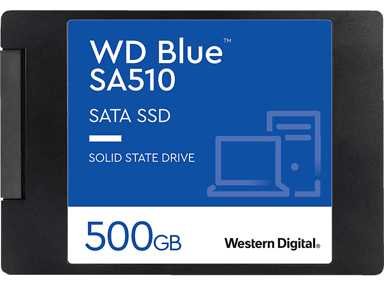 WD Blue SA510 WDS500G3B0A SSD, 500 GB SSD SATA 6 Gbps, 2,5 Zoll, intern