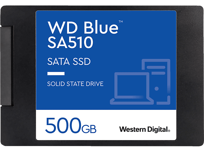 WD Blue SA510 WDS500G3B0A SSD, 500 intern 2,5 6 SATA Gbps, Zoll, GB SSD