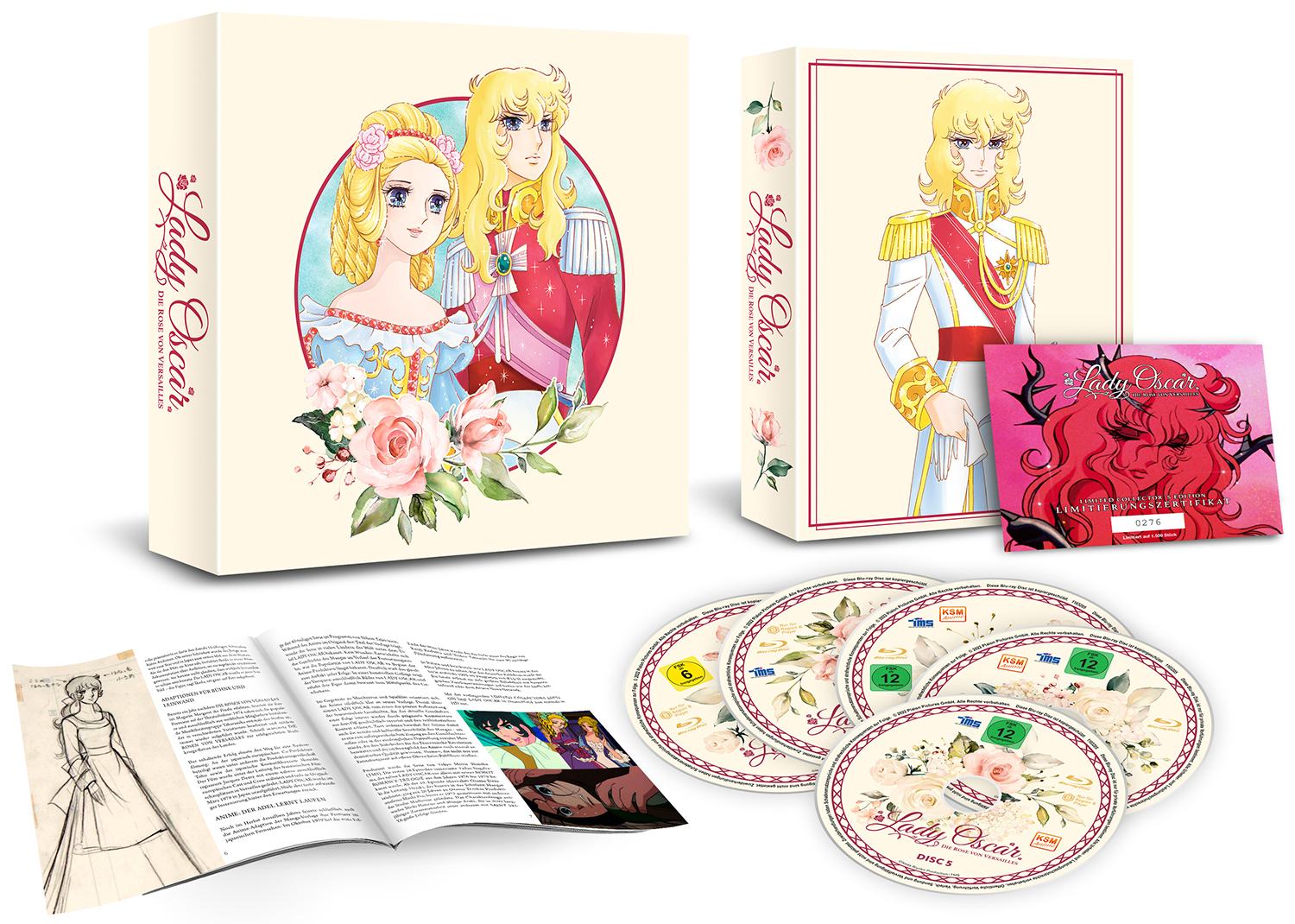 Box-Set mit Manga-Art, mehreren Discs und einem Booklet einer Anime-Serie.