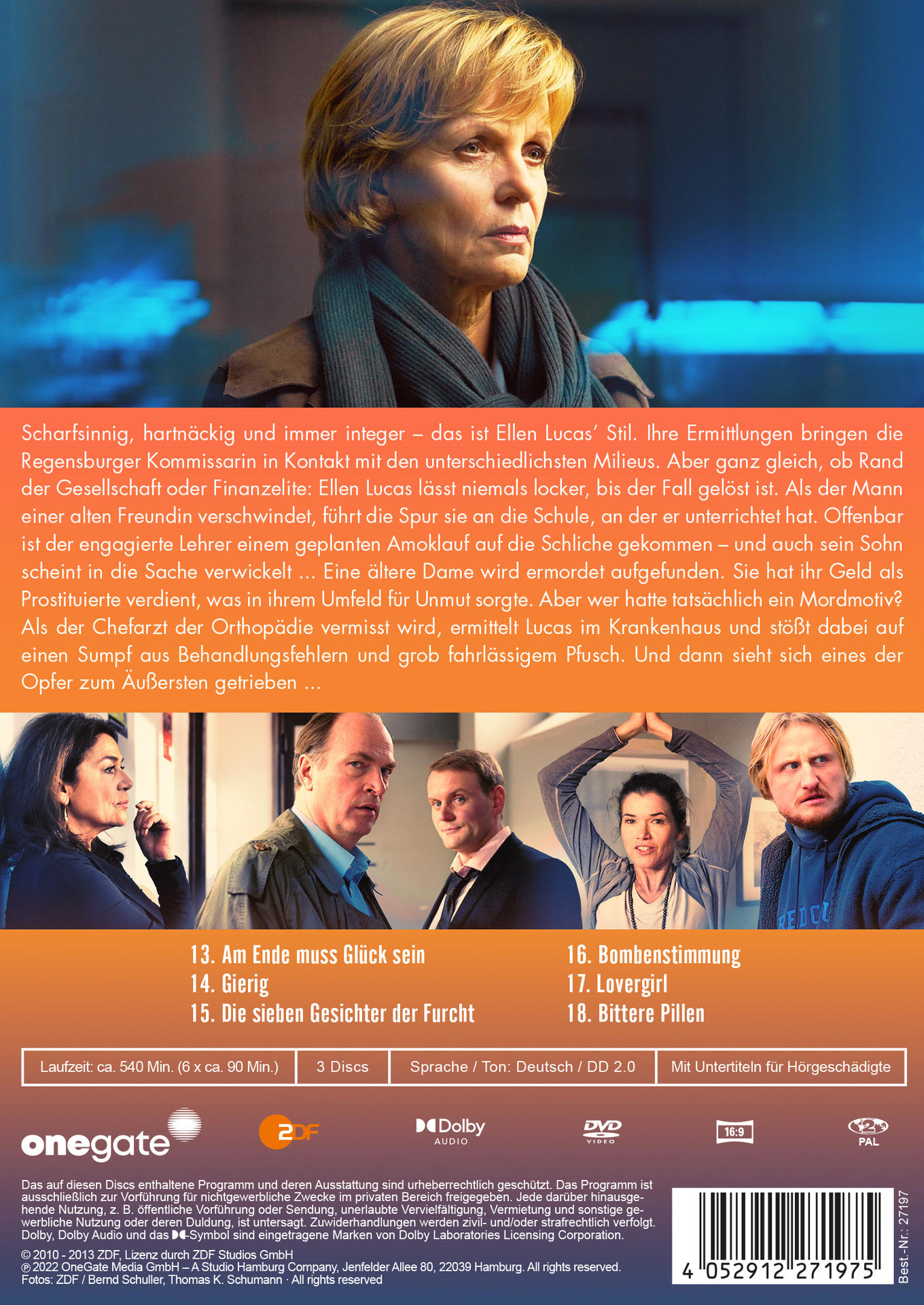 Ein DVD-Cover mit Schauspielern und Text auf Deutsch. Es zeigt eine Frau, die nach oben schaut.