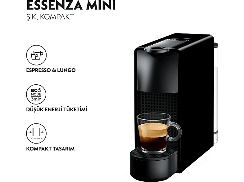 NESPRESSO C30 Essenza Mini Siyah Kahve Makinesi_1