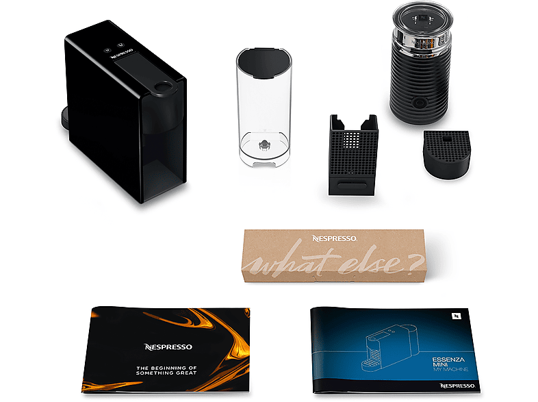 NESPRESSO C35 Essenza Mini Siyah Kahve Makinesi ve Süt Köpürtücü Aksesuar_6