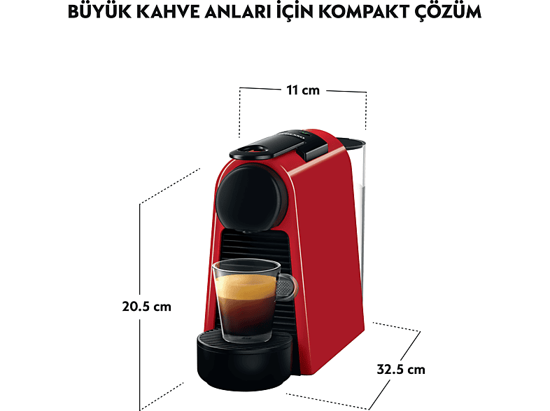 NESPRESSO D30 Essenza Mini Kırmızı Kahve Makinesi_2