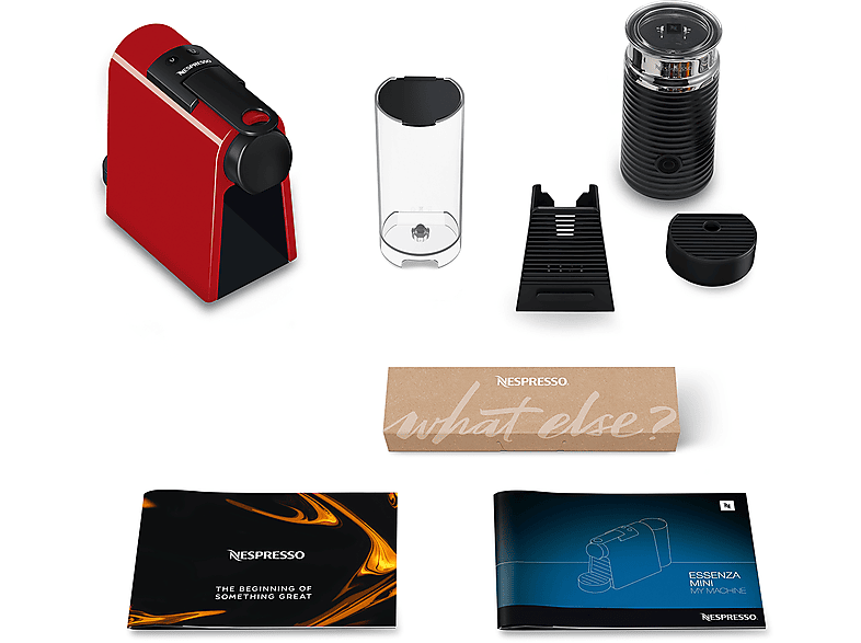 NESPRESSO D35 Essenza Mini Kırmızı Kahve Makinesi ve Süt Köpürtücü Aksesuar_6