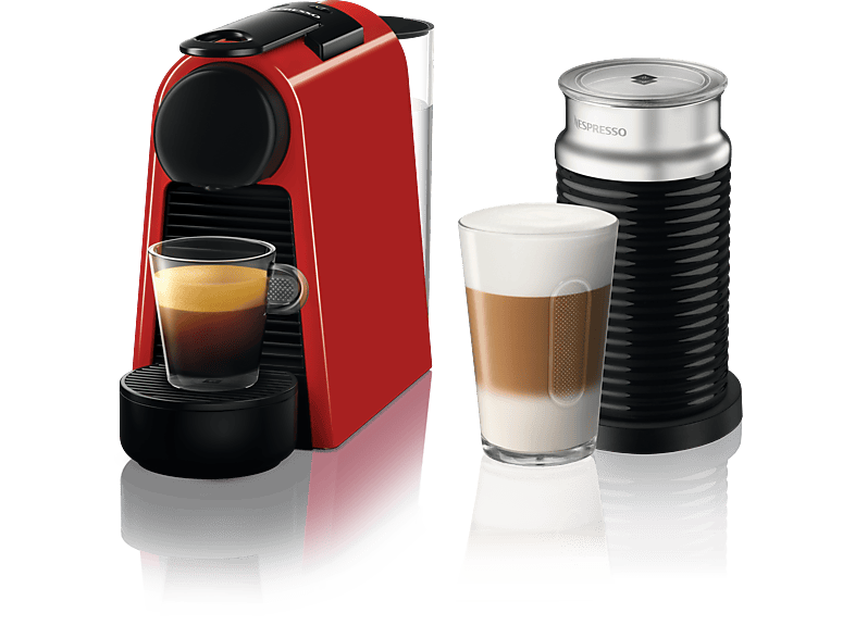 NESPRESSO D35 Essenza Mini Kırmızı Kahve Makinesi ve Süt Köpürtücü Aksesuar_7