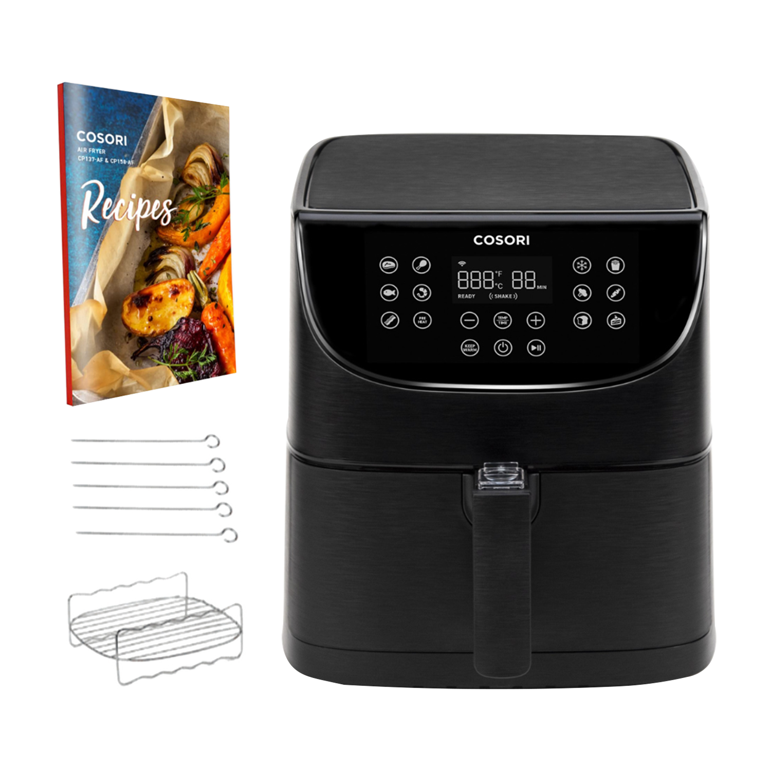 Freidora de aire - Cosori Smart Chef Edition, Control APP, Capacidad 5,5L, Potencia 1700W, Temp máx 205ºC