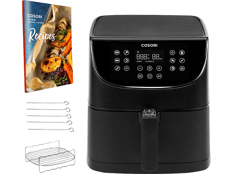 REACONDICIONADO Freidora de aire - Cosori Dual Blaze Chef Edition, Doble  resistencia, 1700 W, 6.4 L, 12 Funciones, Sistema 360 ThermoIQ, Negro