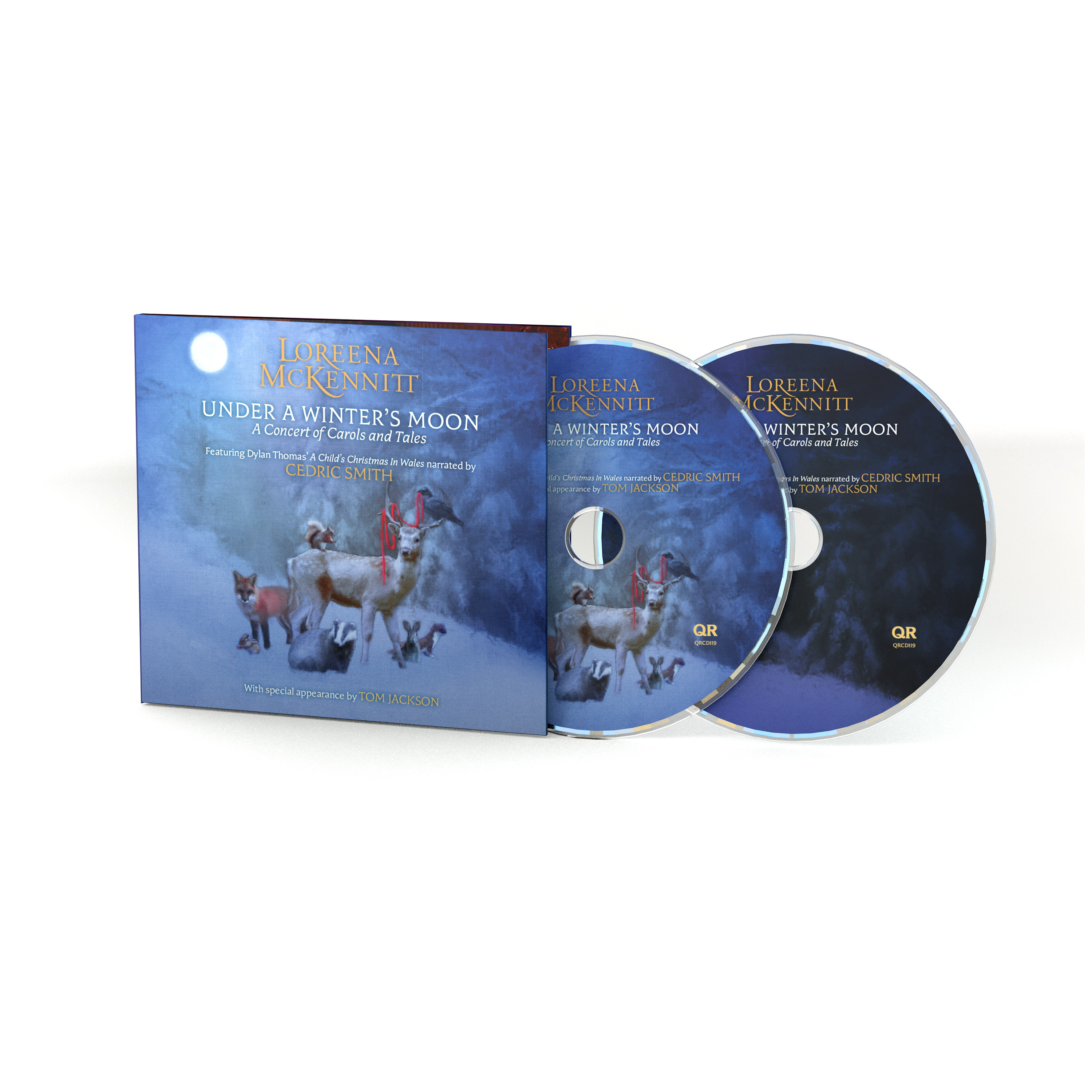 CD-Hülle und zwei CDs mit winterlichem Artwork auf weißem Hintergrund.