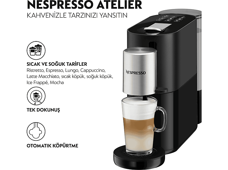 NESPRESSO S85 Atelier Süt Çözümlü Kahve Makinesi_1