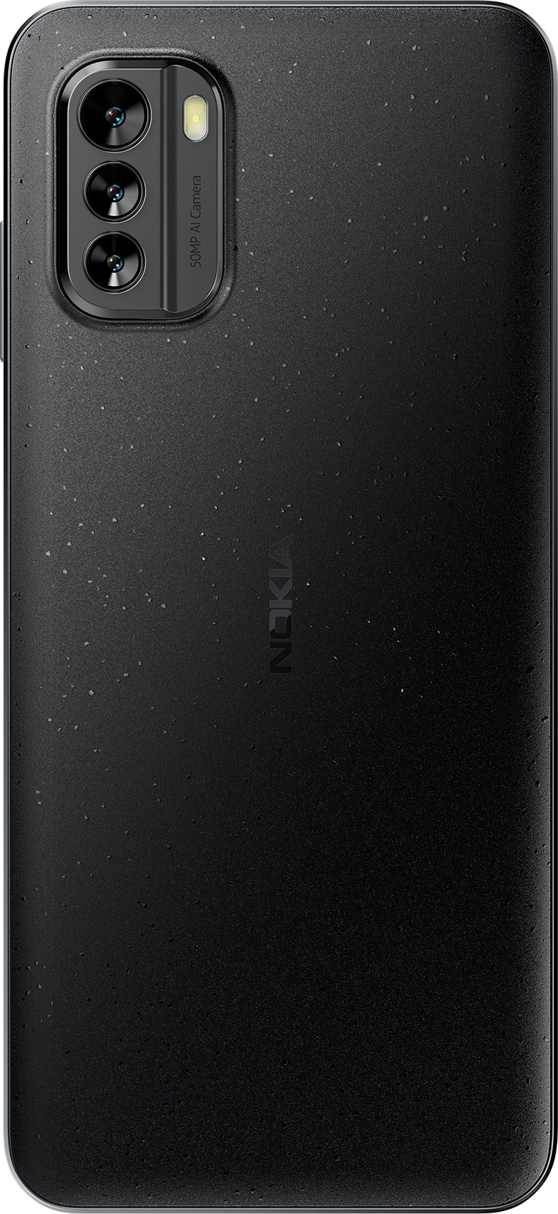 Egy fekete telefon hátulja, három kamerával és Nokia logóval.