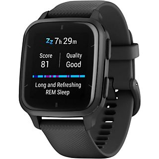Reloj deportivo - Garmin Venu SQ 2 Music, Pantalla AMOLED 1.41", Monitoreo del sueño, GPS, Connect IQ™, Negro