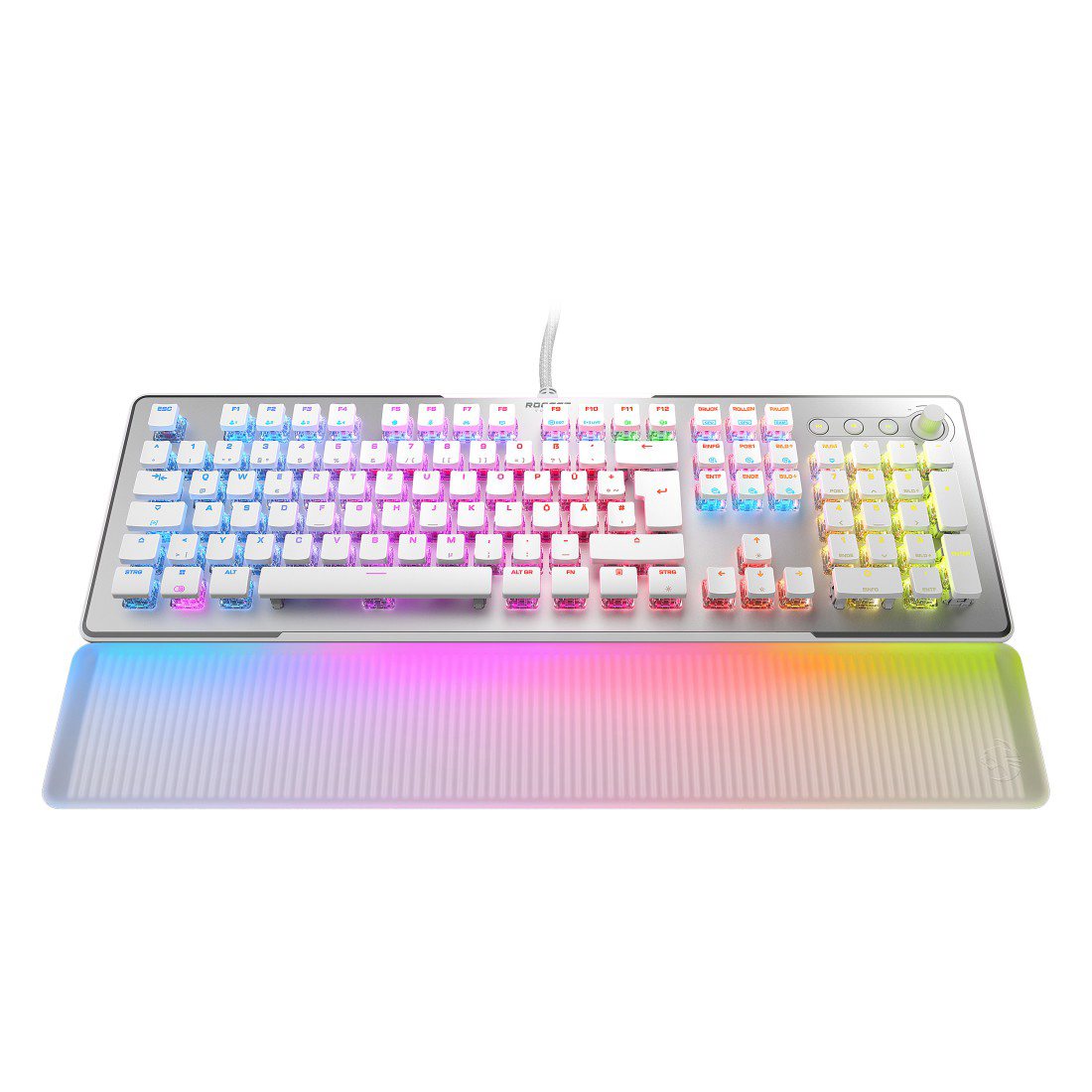 ROCCAT ROC-12-021 VULCAN II MAX, Gaming Tastatur, Titan Switch Mechanical linear, kabelgebunden, Weiß
