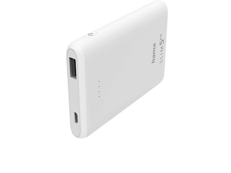 Slim Powerbank HAMA 5HD 5000 mAh Weiß