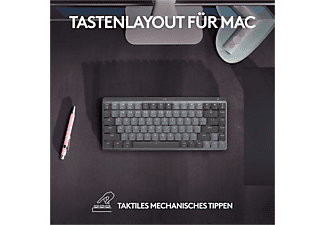 LOGITECH MX Mechanical Mini für Mac, Tastatur, kabellos, Space Grey