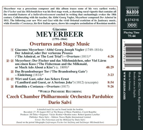Dario/czech Chamber Philharmonic Orchestra Salvi - Meyerbeer: Overtures and stage Music  - (CD)