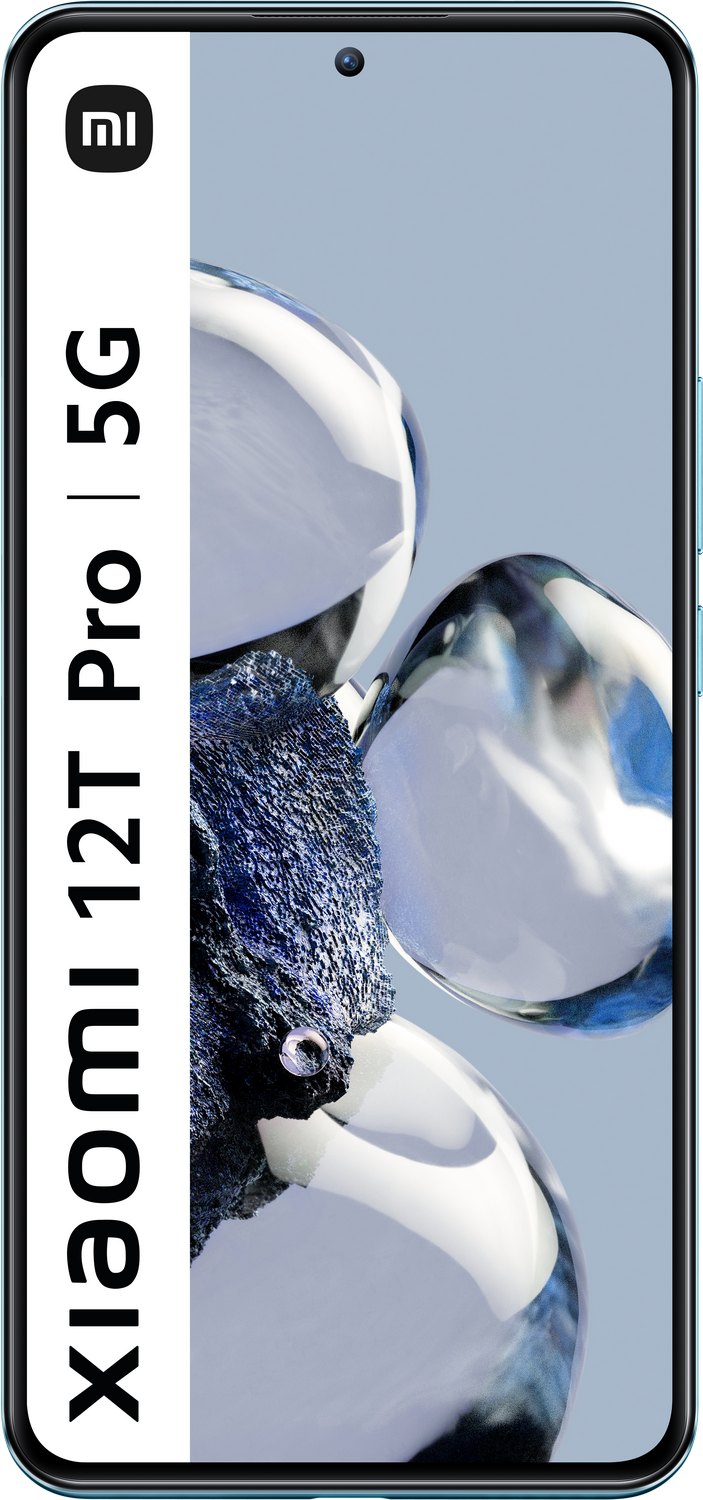 Un smartphone con el texto 'Xiaomi 12T Pro 5G' en la pantalla.