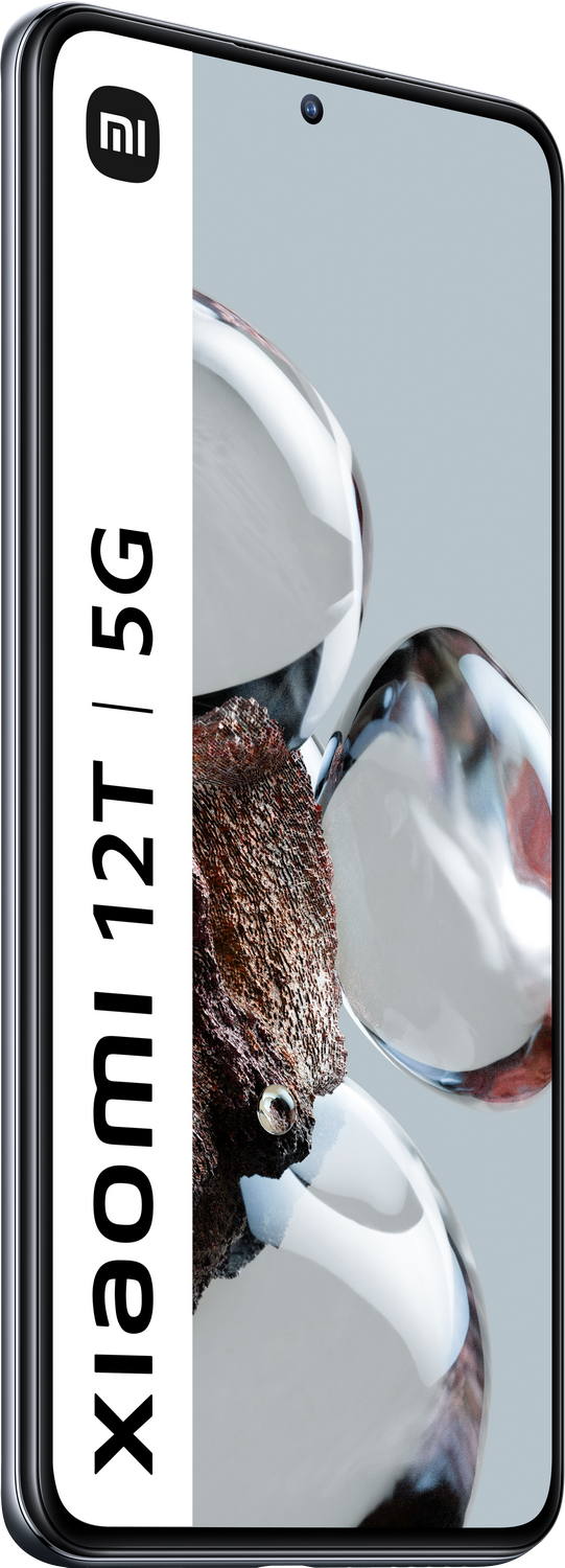 Un teléfono Xiaomi 12T 5G. El teléfono es azul y blanco con el logotipo de Xiaomi.