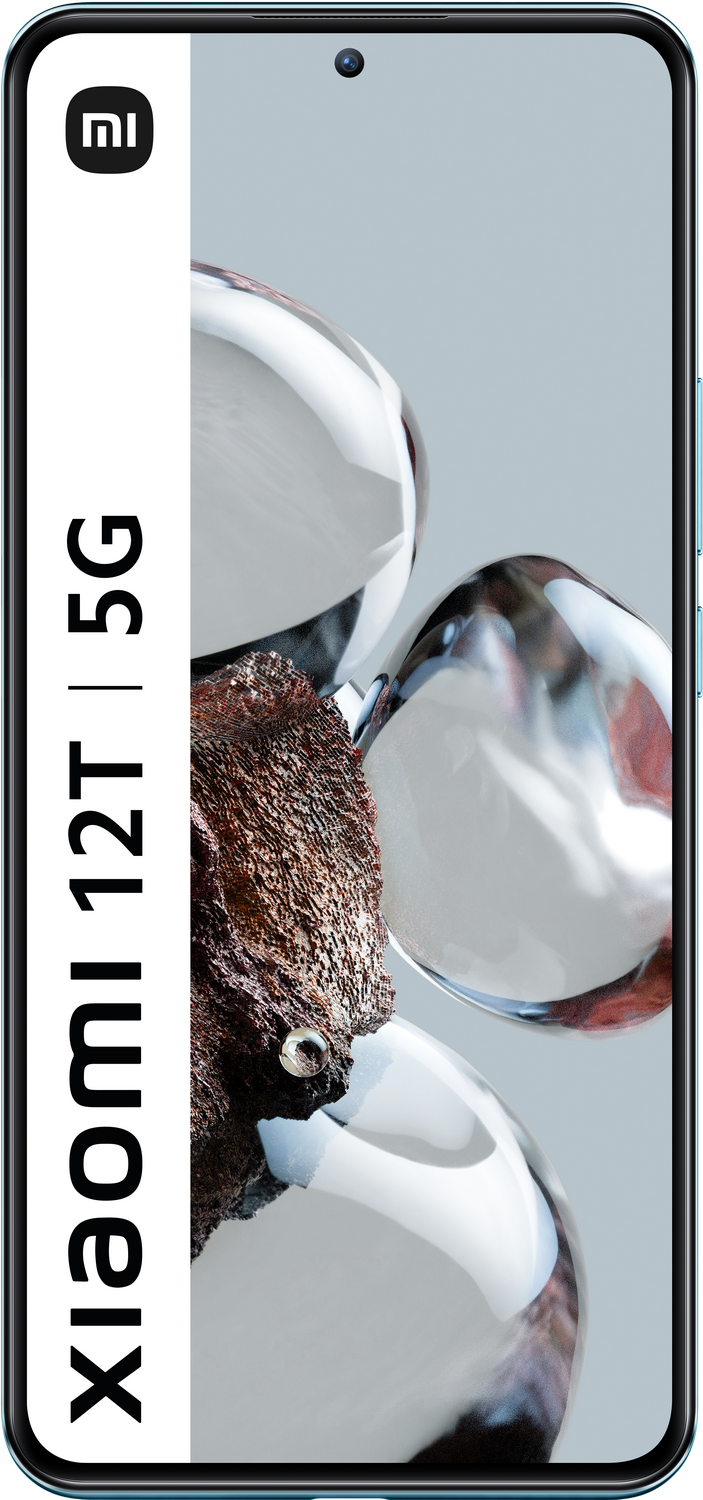 Un teléfono inteligente negro con un fondo de pantalla abstracto colorido.