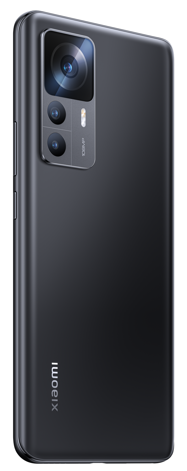 Smartphone negro, mostrando la parte trasera con varias cámaras, logo de Xiaomi y diseño elegante.