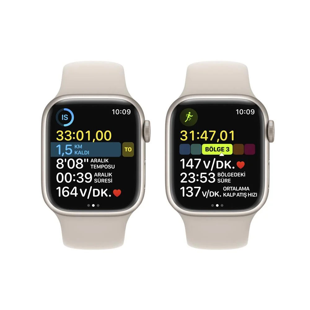 APPLE Watch Series 8 GPS 41 mm MNP63TU/A Yıldız Işığı Alüminyum Kasa ve Yıldız Işığı Spor Kordon