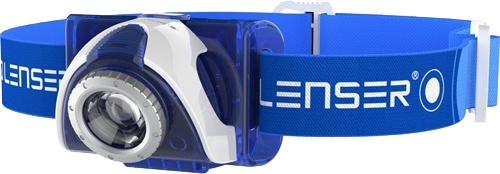 LEDLENSER SEO3B-6003-B LED Fejlámpa, kék, 3xAAA, 100 lm, dönthető, fókuszálható, fényerőszabályozható