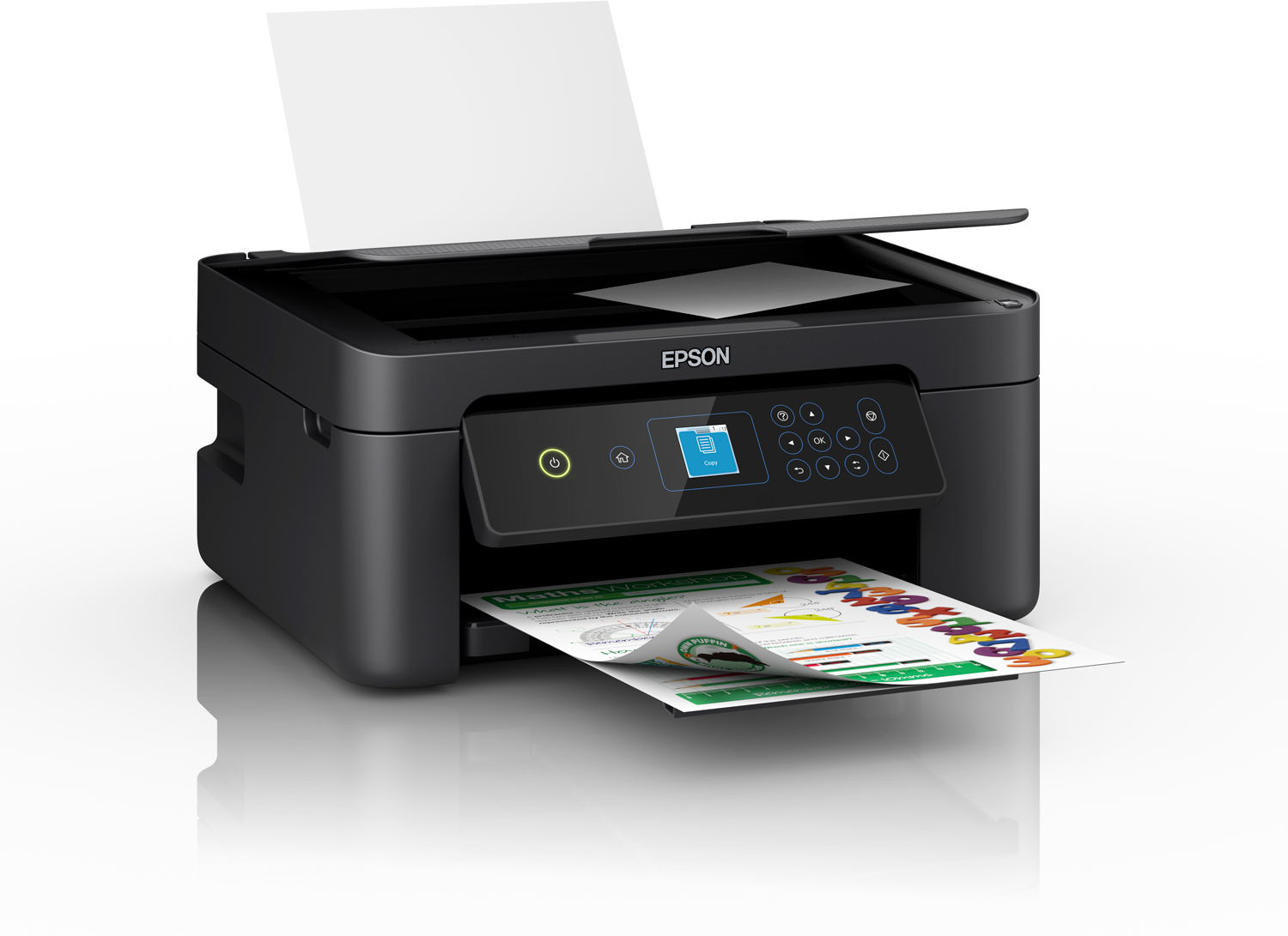 A document with a drawing being printed.