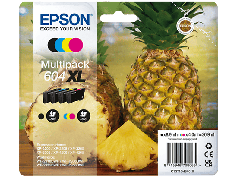 EPSON 604XL Ananas Multipack 4 Farben Tinte