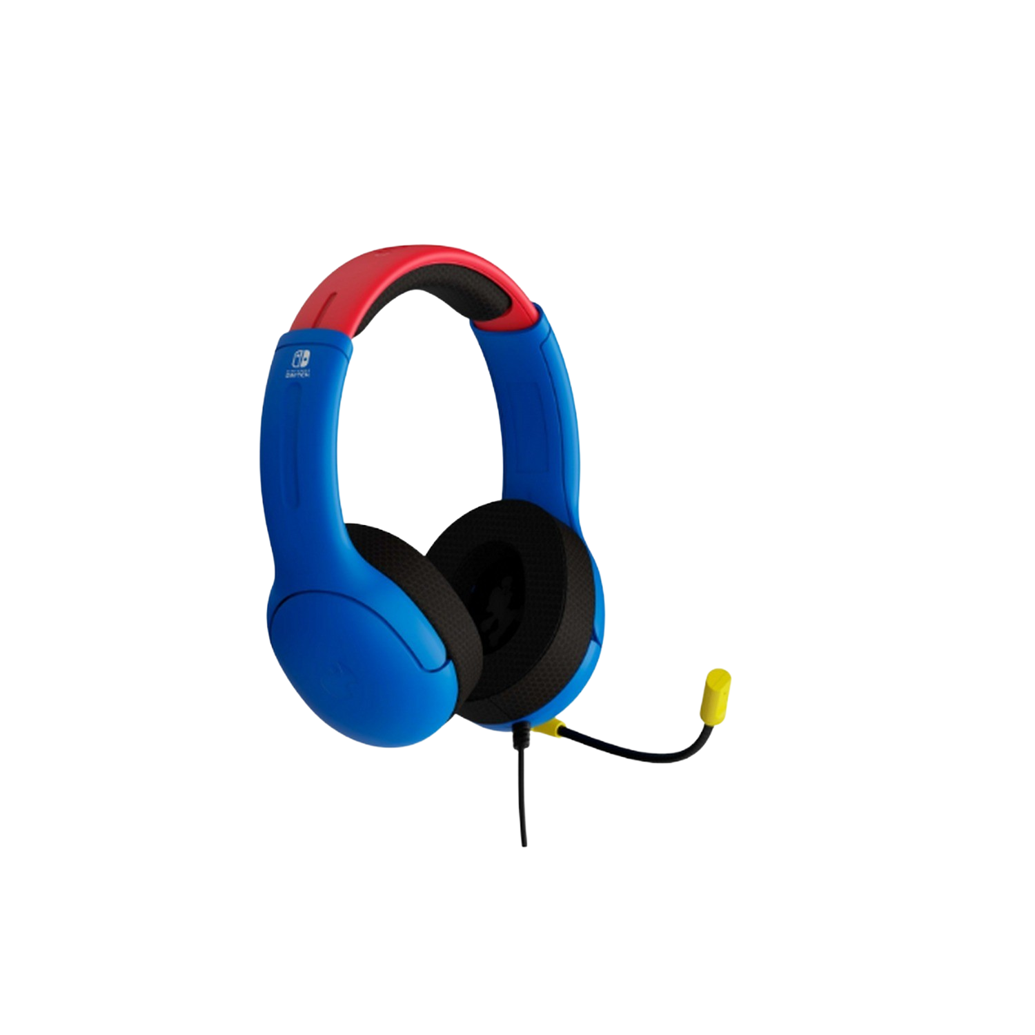 Auriculares gaming - PDP Airlite Level 40 Mario Nintendo Switch, Con cable, Micrófono, Azul/Rojo